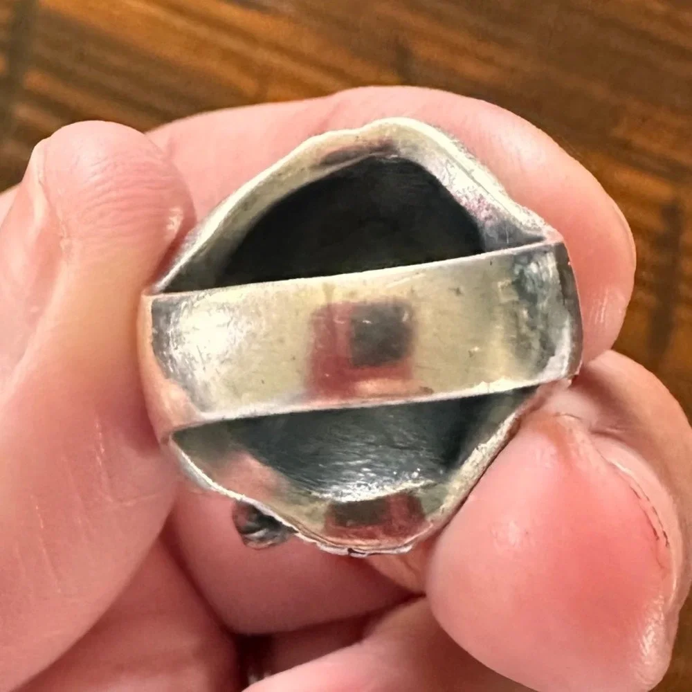 VTG 90s Mexican Sterling Silver Pirate Biker Ring 925 Heavy 14g Size 6.5 MARS